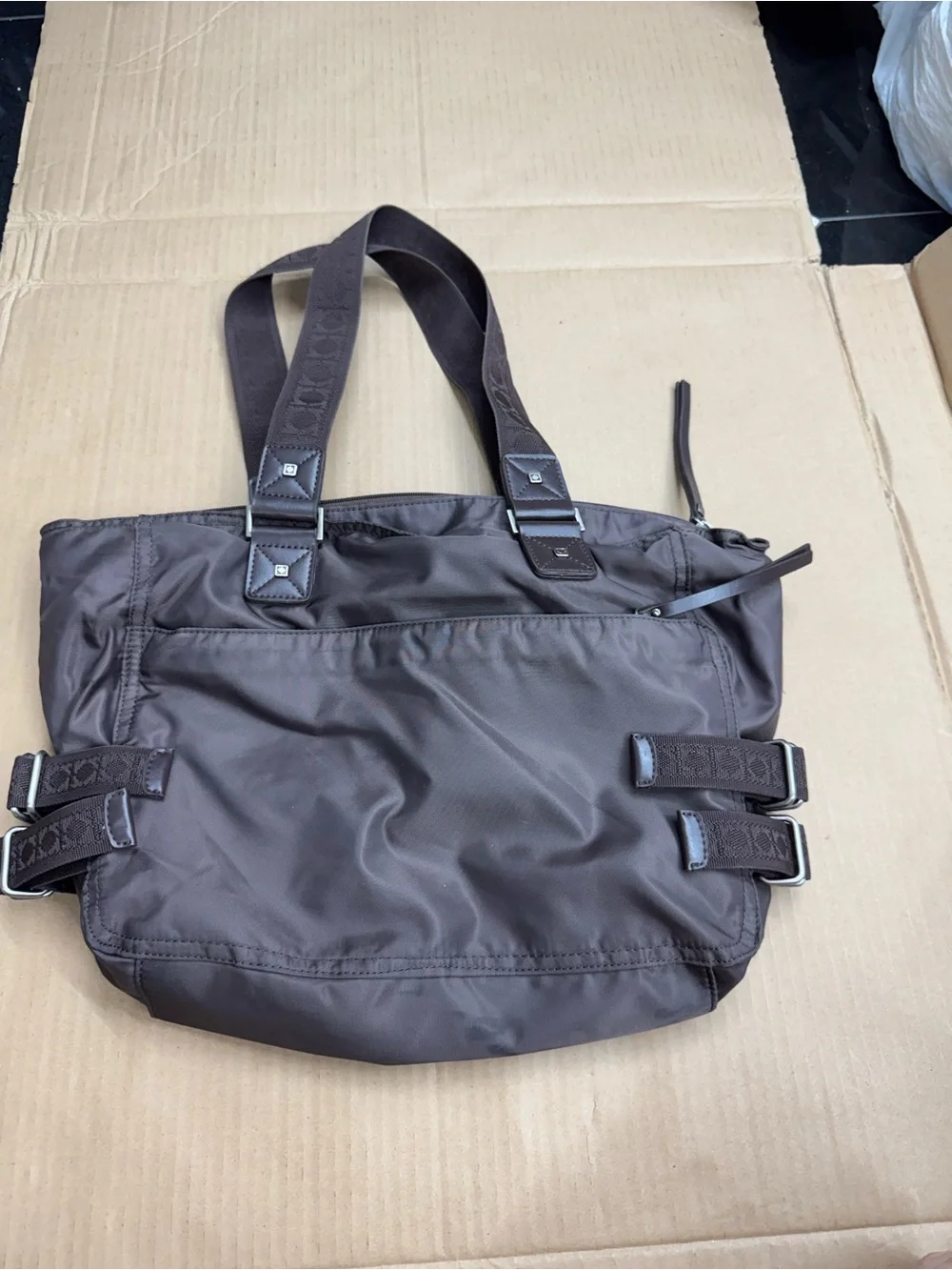 Kenneth Cole Reaction Chocolate Brown Nylon Laptop Tote